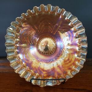 VTG Fenton 1910 Ruffled Edge Carnival Glass Bowl